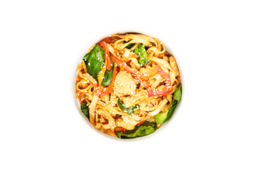 Удон с цыпленком терияки