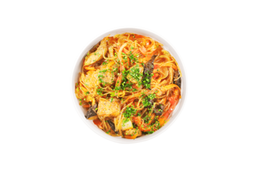 Стеклянная лапша со свининой в соусе блэк пэппер