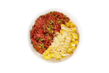 Рваная говядина с картофелем фри